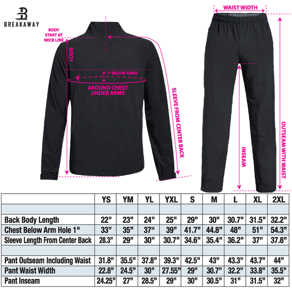 Adult Breakaway Midweight Warm Up Jacket (Allegheny Badgers)